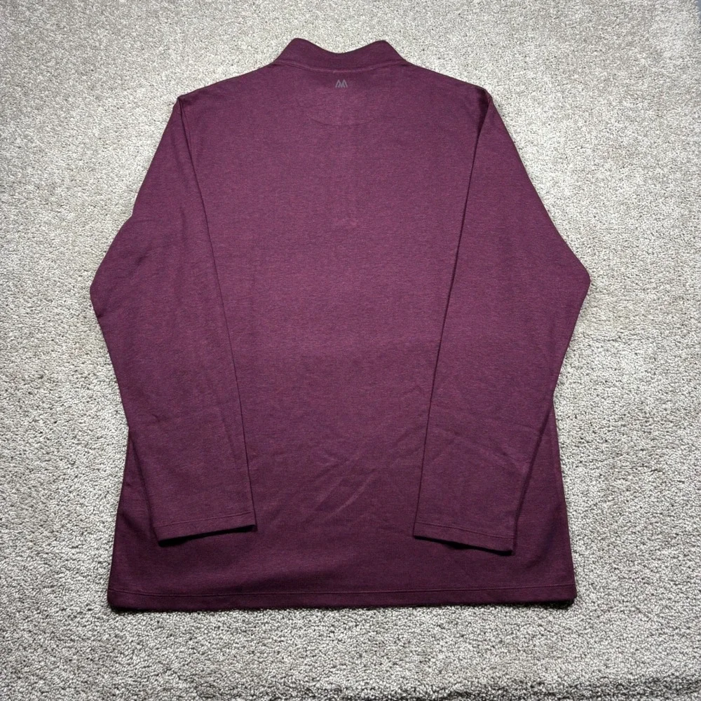 Mizzen+Main Mens KPI Quarter Zip Pullover Wine Heather XL 1PO-2048 NWT